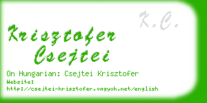 krisztofer csejtei business card